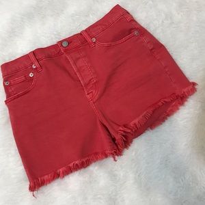 GAP hi rise fringe shorts